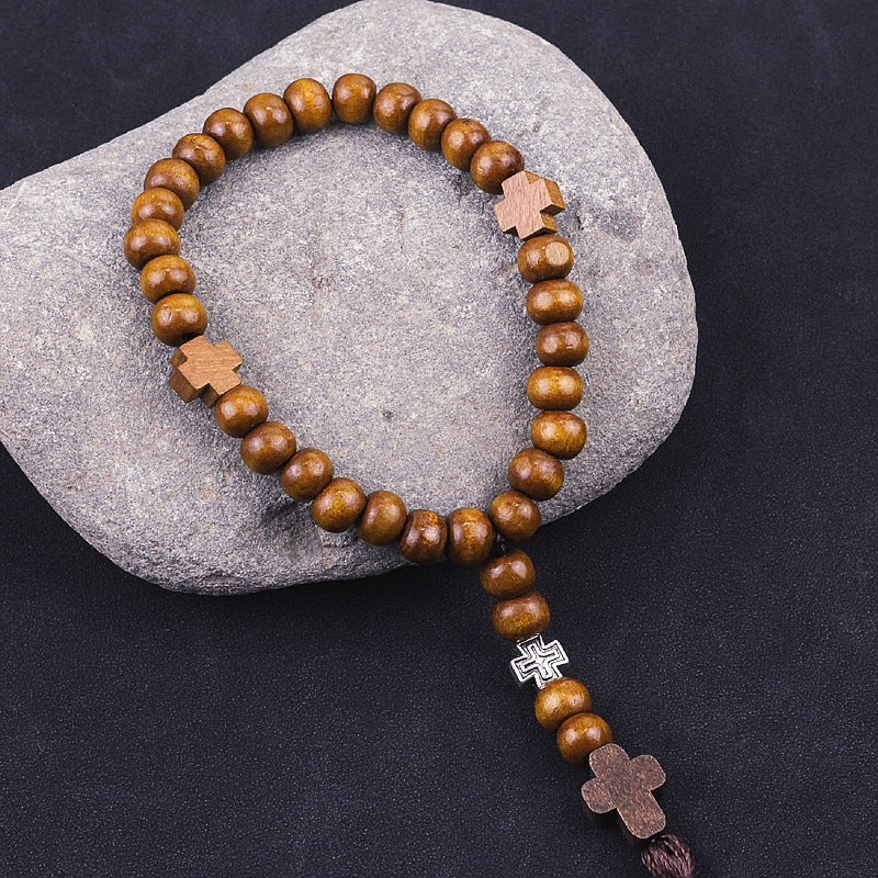 Wholesale Handmade Tassel Prayer Wooden Prayer Bead Bracelet